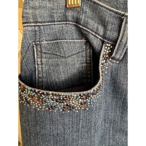 Christine Alexander "Swarovski Crystals" Womens 6 Jeans Embellished Straight Fit - Picture 6 of 9